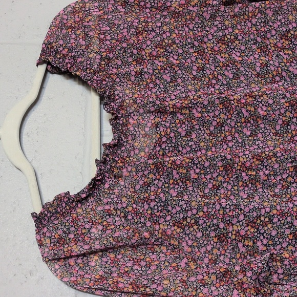 Old Navy Micro Floral Lined Tunic Top Size Large - Picture 8 of 9